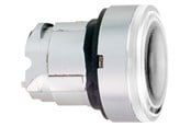 Trykknapper og signalenheder - Schneider Electric Harmony lampetrykhoved i metal for led med fjeder-retur og plan trykflade i hvid farve - ZB4BW313