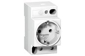 Komponenter til tavler og kasser - Schneider Electric Acti9 modulstikkontakt ipc 16a pn med sidejord (tysk system) til montering på din-skinne. bredde 45 mm - A9A15310