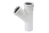 Afløb - Wavin Wafix pp grenrør 45° ø32 x ø32 mm hvid - 1440400