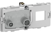 Lauritz Knudsen - LK FUGA antenne/dataudtag 2 modul TV, R og RJ45 slutdåse, type TD301, uden afdækning - 508D0301
