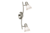 Lamper - EGLO DAKAR 1 spotskinne 2L, børstet stål/hvid - 88473