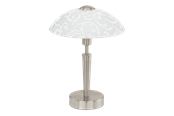 Lamper - EGLO SOLO bordlampe, børstet stål/hvid m/ dekoration - 91238