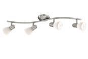 Lamper - EGLO DAKAR 1 spotskinne 4L, børstet stål/hvid - 88474
