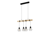 Lamper - EGLO TOWNSHEND 5 pendel med 4 sokler, sort/brun - 44075