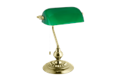 Lamper - EGLO BANKER skrivebordlampe, grøn/messing - 90967