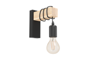 Lamper - EGLO TOWNSHEND væglampe, sort/brun - 43514