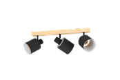 Lamper - EGLO BATALLAS spotskinne 3L, sort/træ - 99491