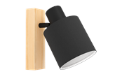 Lamper - EGLO BATALLAS spot, sort/træ - 99488