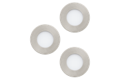 Lamper - EGLO FUEVA 1 indbygningsspot Ø85 mm, IP44, 3-pak, børstet stål - 98634