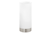 Lamper - EGLO DAMASCO 1 bordlampe, hvid/børstet stål - 95775