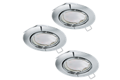 Lamper - EGLO PENETO indbygningsspots, 3000K, Ø87 mm, 3-pak, krom - 94407