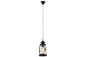 Lamper - EGLO BRADFORD pendel, sort/klar - 49213