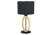 Lamper - EGLO BASILDON 1 bordlampe, sort/træ - 43569