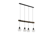 Lamper - EGLO HORNINGTOPS 1 langbordspendel, sort/træ - 43476