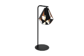 Lamper - EGLO CARLTON 4 bordlampe, sort/antik kobber - 43058