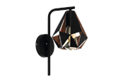 Lamper - EGLO CARLTON 4 væglampe, sort/antik kobber - 43057