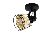 Lamper - EGLO ANWICK 1 spot, sort/natur - 43324