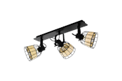 Lamper - EGLO ANWICK 1 spotskinne 3L, sort/natur - 43326