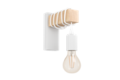 Lamper - EGLO TOWNSHEND væglampe, hvid/brun - 43706