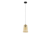 Lamper - EGLO CLAVERDON pendel, sort/natur - 43252