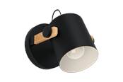 Lamper - EGLO HORNWOOD væglampe, sort/creme - 43518