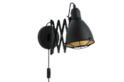 Lamper - EGLO TREBURLEY væglampe, sort/guld - 43184