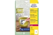 Papir, Fotopapir og Etiketter - Avery Aftagelige holdbare etiketter, 210x297mm - L4775REV-20