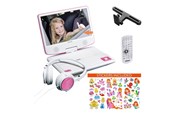 Blu-Ray & DVD-afspiller - Lenco DVP-920PK - Portable 9" DVD player with USB headphones and mounting bracket - Pink/White - DVP-920PK