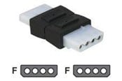 Kabler, ledninger, afdækning og brandsikring - DeLOCK power connector adaptor - 4 PIN internal power to 4 PIN internal power - 65045