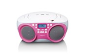 CD Player - Lenco SCD-301PK - Portable FM radio with CD MP3 - Pink/White - SCD-301PK