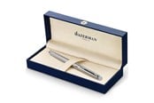 Skrive- og Tegneværktøjer - Waterman Hémisphère Rollerball Pen | Rustfrit stål med krombeklædning | Fint punkt | Sort blæk | Gaveæske - S0920450