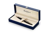 Skrive- og Tegneværktøjer - Waterman Carène Black Sea Ballpoint Pen | Højglans sort & 23k guld klip | Medium punkt med blå blækpatron | Gaveæske - S0700380