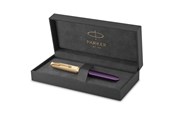Skrive- og Tegneværktøjer - Parker 51-fyldepen | deluxe-blommefarvet cylinder med detaljer i guld | fin 18k guldspids med sort blækpatron | gaveæske - 2123516