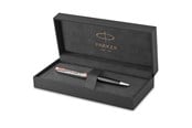 Skrive- og Tegneværktøjer - Parker PARKER Sonnet-kuglepen | førsteklasses metal og grå satinlakering med detaljer i rosaguld | medium spids med patron med sort blæk | gaveæske - 2119791