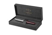 Skrive- og Tegneværktøjer - Parker PARKER Sonnet fyldepen | førsteklasses metal og rød satin-lakering med detaljer i krom | fin 18k guldspids med sort blækpatron | gaveæske - 2119650