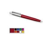 Skrive- og Tegneværktøjer - Parker Jotter Originals-kuglepen, rød lakering, medium spids, blå blæk, boblepakke - 2096857