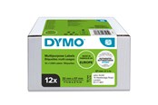 Papir, Fotopapir og Etiketter - DYMO LabelWriter multifunktionelle etiketter | 32mm x 57mm | 12 ruller x 1000 stk - 2093095