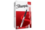 Skrive- og Tegneværktøjer - Sharpie Retractable Permanent Markers | Fin spids | Sort | 12 styk - S0810840