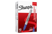 Skrive- og Tegneværktøjer - Sharpie Permanent Markers | Fin spids | Blå | 12 styk - S0810950
