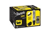 Skrive- og Tegneværktøjer - Sharpie Pro Magnum permanente markører 9,8/14,8mm | Mejselspids | Sort | 12 Antal - S0949850