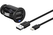Mobil - Adaptere & Opladere - Pro Apple Lightning Car charger set (12W/2.4A) - 4040849716911