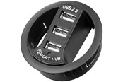 USB hub - Pro 3 port USB 2.0 Hi Speed In-Desk HUB black - to be USB hub - USB 2.0 - 3 ports - Sort - 4040849938931
