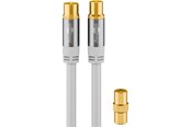 Antennekabel/stik - Pro TV antenna cable (135 dB) 4x shielded 5 m white - 4040849703195