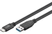 USB kabel - Pro USB-A <-> USB-C - 3m - USB 3.0 - Sort - PUSB3.2G1-AC-BLK-3M