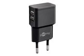 Mobil - Adaptere & Opladere - Goobay Dual USB charger 2.4 A (12W) black - 44951