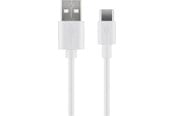 USB kabel - Pro USB-A <-> USB-C - 1m - USB 2.0 - Hvid - PUSB2.0-AC-WHT-1M