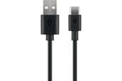 USB kabel - Pro USB-A <-> USB-C - 0.1m - USB 2.0 - Sort - PUSB2.0-AC-BLK-0.1M