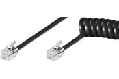 Netværkskabel - Pro Phone handset spiral cable CCA (copper-clad aluminium) - Sort - 4m - 4040849680021