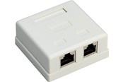 Tilbehør (Ophæng, fatninger, mv.) - Pro 2-port RJ45 surface mount installation box CAT 6 STP white - 4040849776359