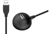 USB kabel - Pro USB 2.0 Hi-Speed extension cable with desktop foot black - 4040849689130